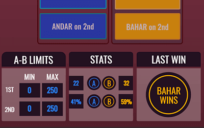 Place a second Andar/Bahar bet Place a second Andar/Bahar bet